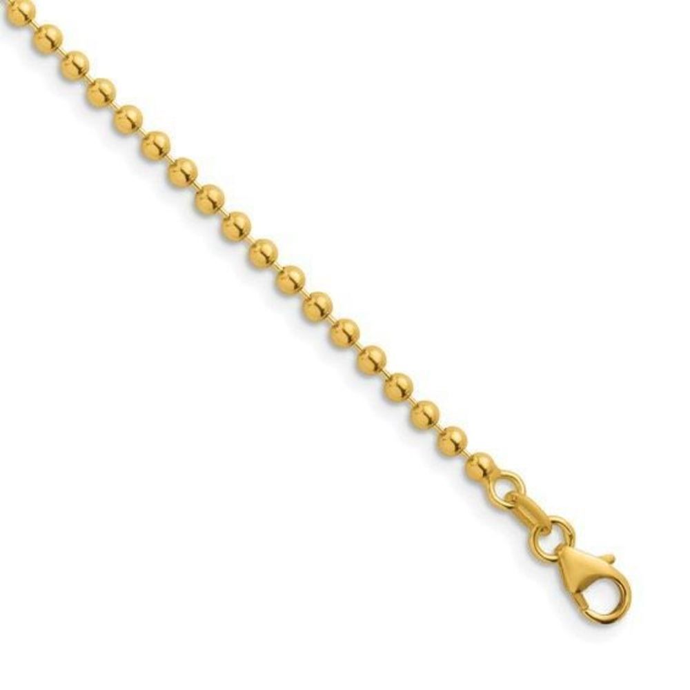 18k yellow gold solid beaded bracelet
